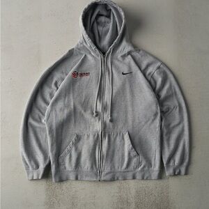 Nike Light Gray Men's Full-Zip Hooded Sweatshirt VINTAGE